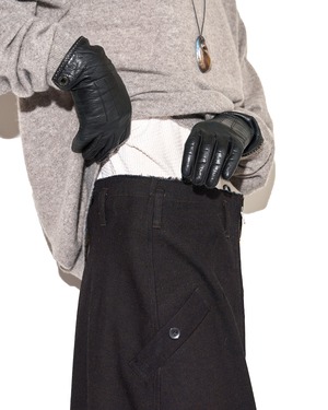 Nomàt "WOOL COTTON Zip Skirt〔Dark Brown〕"