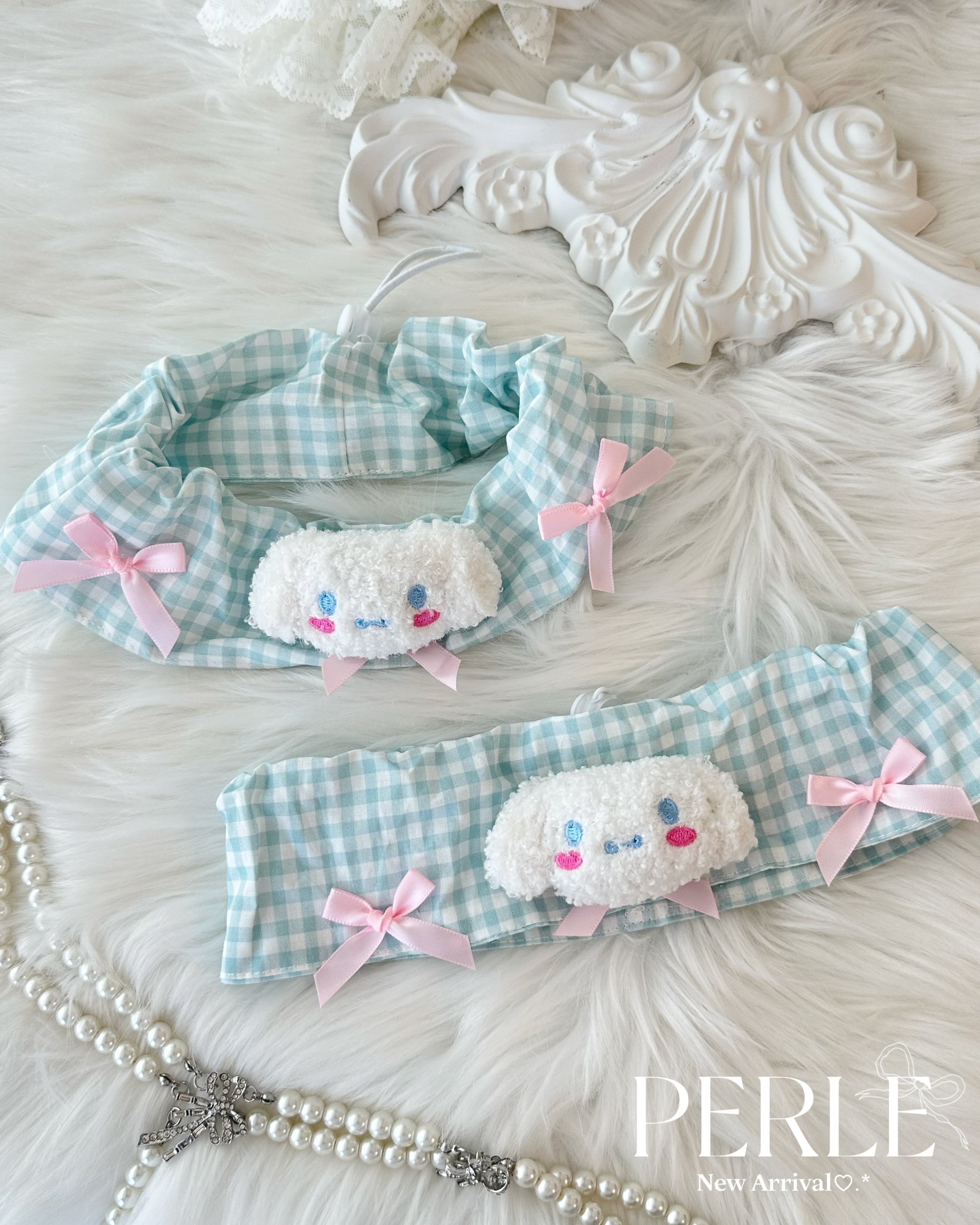 Blue gingham check リボンスタイ♡