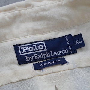 90s Polo by Ralph Lauren LINEN L/S shirt [XL] 古着
