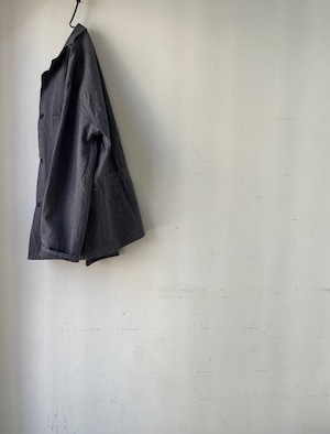 1950〜60’s Deadstock German Black Chambray Work Tailored Jacket (1950〜60年代頃ドイツ,パープルがかったブラックシャンブレーワークジャケット)