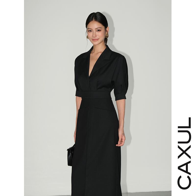 CAXULワンピース 再入荷】テーラードカラー ワンピース/2color | CAXUL