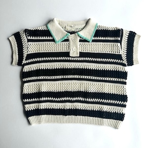 Border Knit Polo【90-140cm】Black