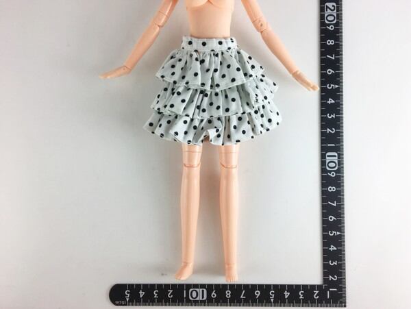ドール服 1/6 女性用25 ティアードスカート 白黒ドット A-3 - 画像1