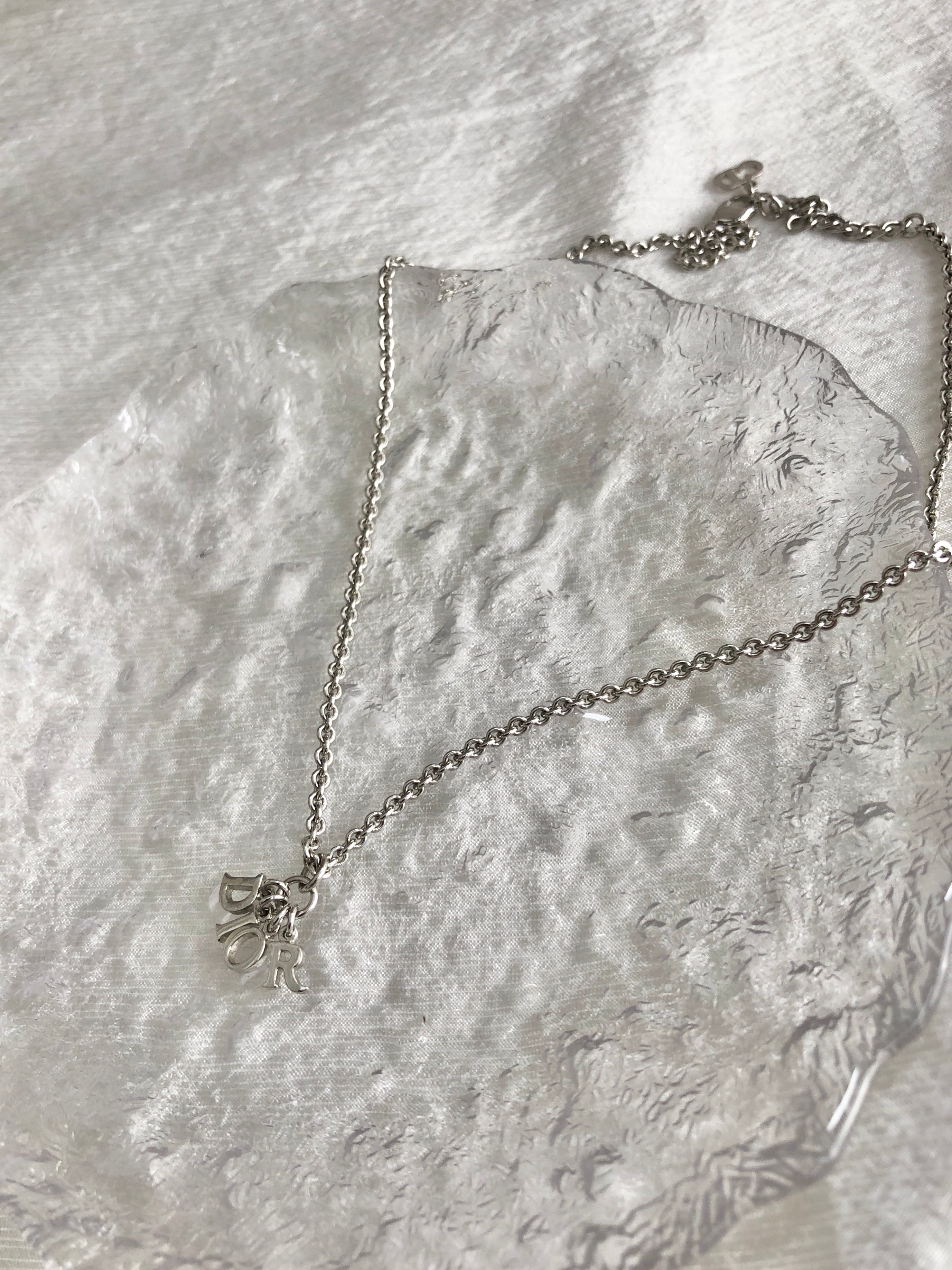 Christian Dior クリスチャン ディオール ネックレス シルバー ロゴチャーム vintage ヴィンテージ オールド x25wyn