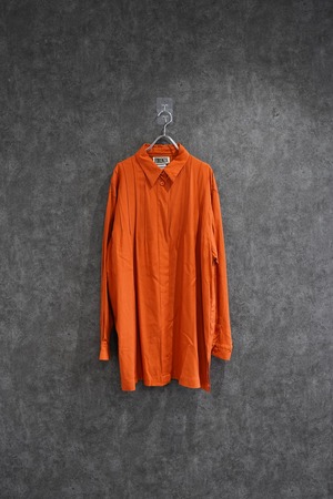 tuck design rayon shirt  orange