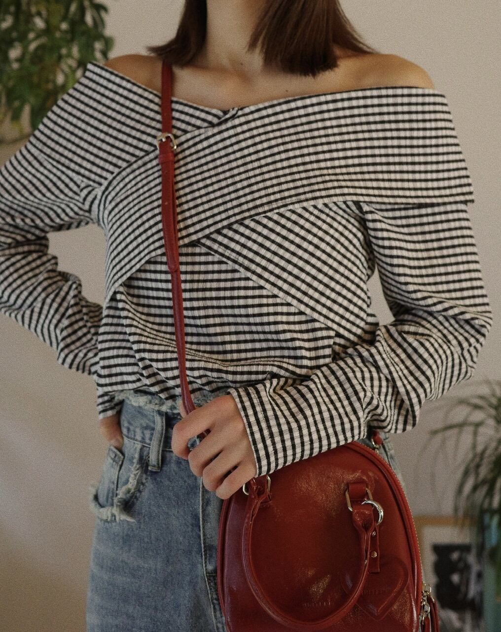 ご購入者様決定 [SPINNS]ギンガムチェック 姫系 オフショルダー