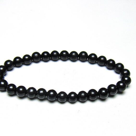 シュンガイト ブレスレット 6mm 一点物 メール便可 111-49645