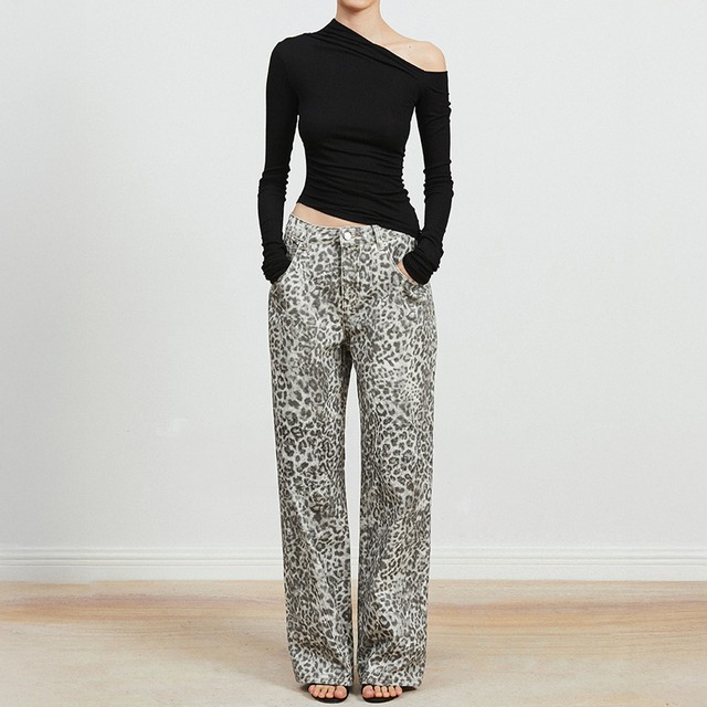 Leopard Wide Pants A00124