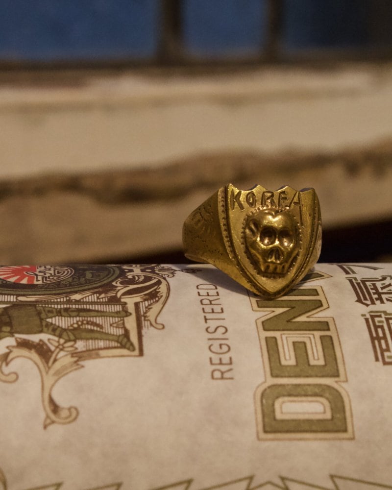 Vintage Military Souvenir Skull Ring [Late 1940s ~] [Brass --Skul