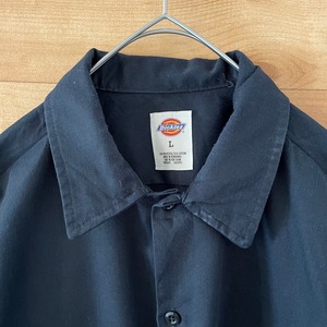 【Dickies】ワークシャツ 無地 長袖シャツ ディッキーズ 黒 US古着