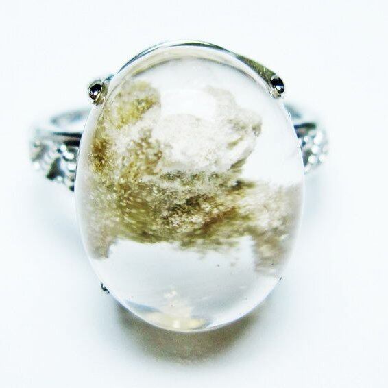 ガーデンクォーツ 指輪 ガーデン水晶 リング フリーサイズ 12号 一点物 メール便可 [M便 1/20] 115-6989