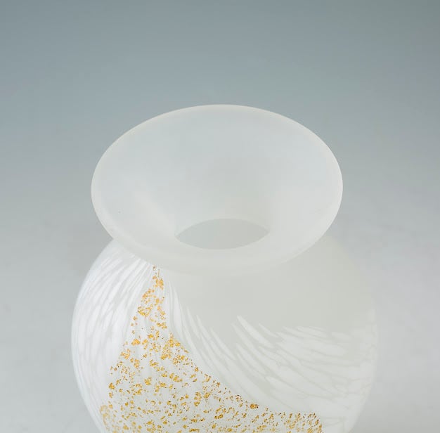【未使用】ガラス 花瓶 花器 塗りもの フラワーベース インテリアガラス工芸