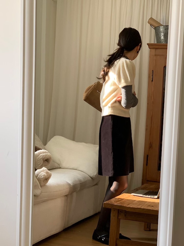 (予約) signature / Velvet suede skirt 2color