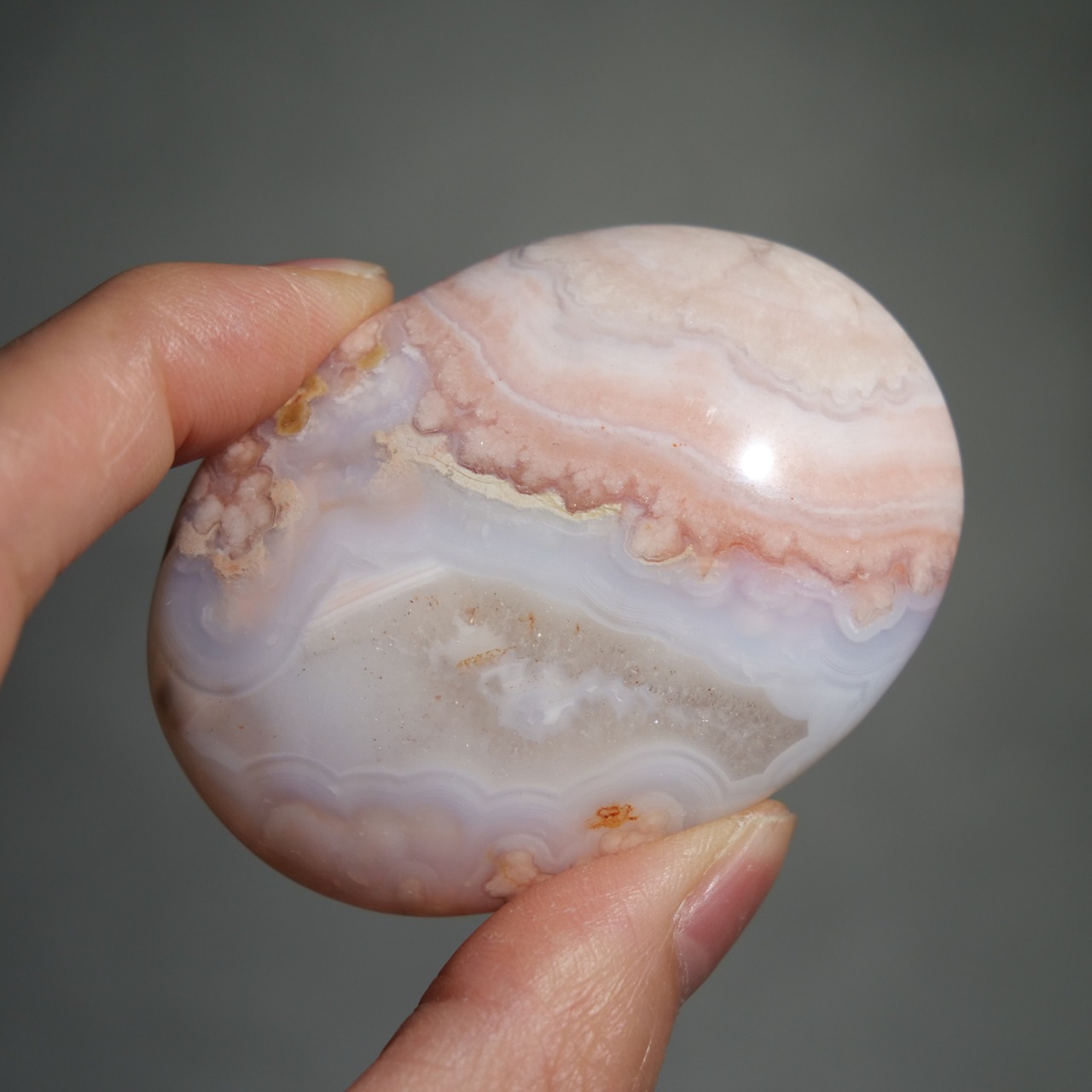 カーネリアン フラワーアゲート / パーム 握り石【A】