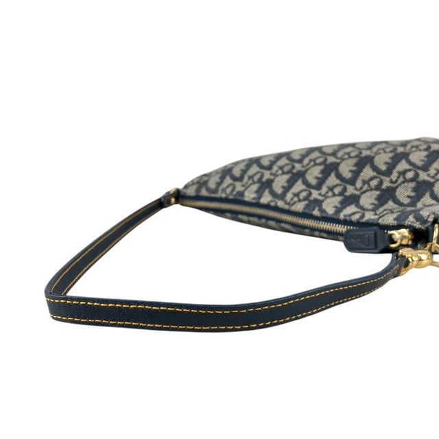 Christian Dior クリスチャン ディオール ハンドバッグ ネイビー トロッター ジャガード ミニバッグ アクセサリーポーチ vintage ヴィンテージ オールド szr3xn