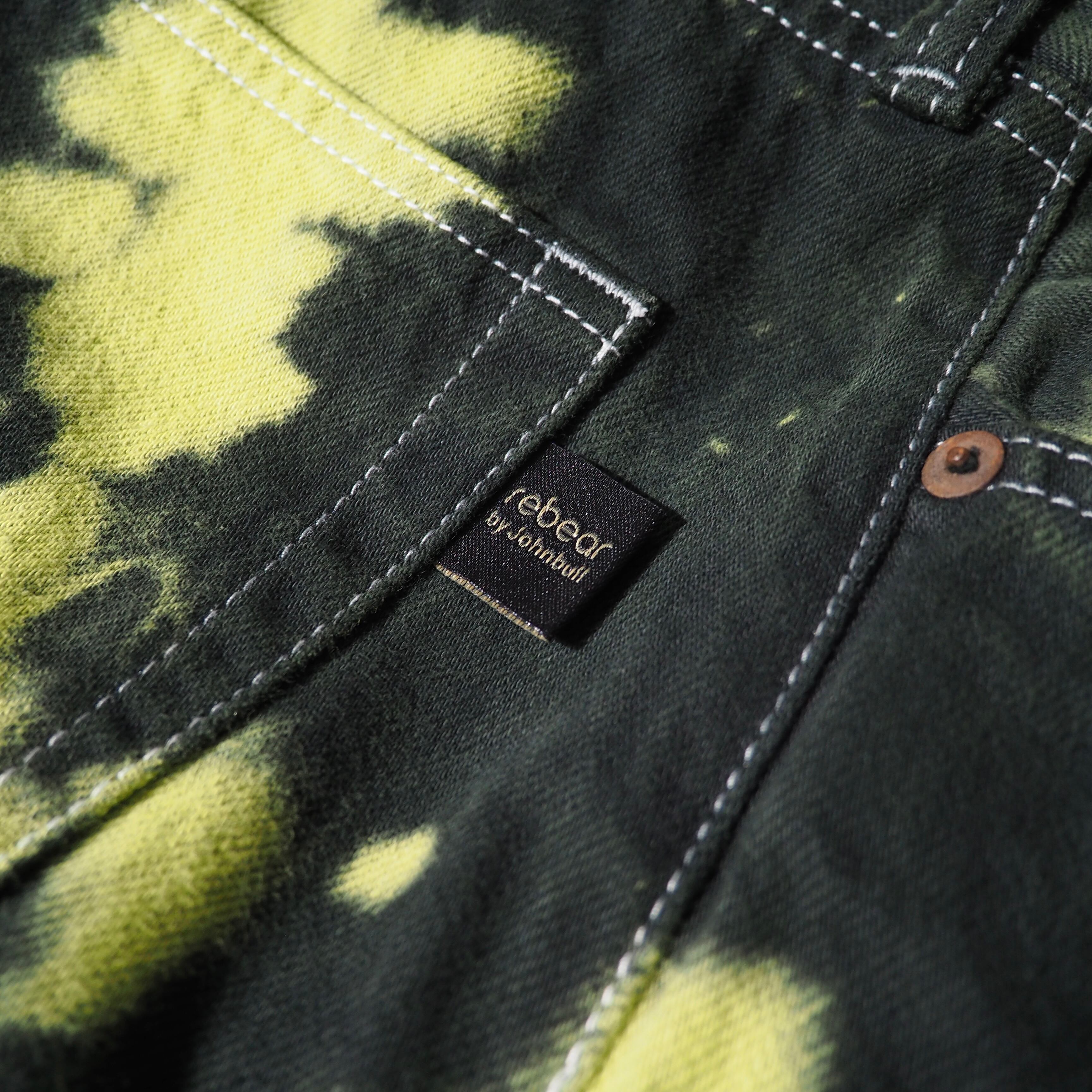 Neon poison color bleach dyed straight pants (John Bull)