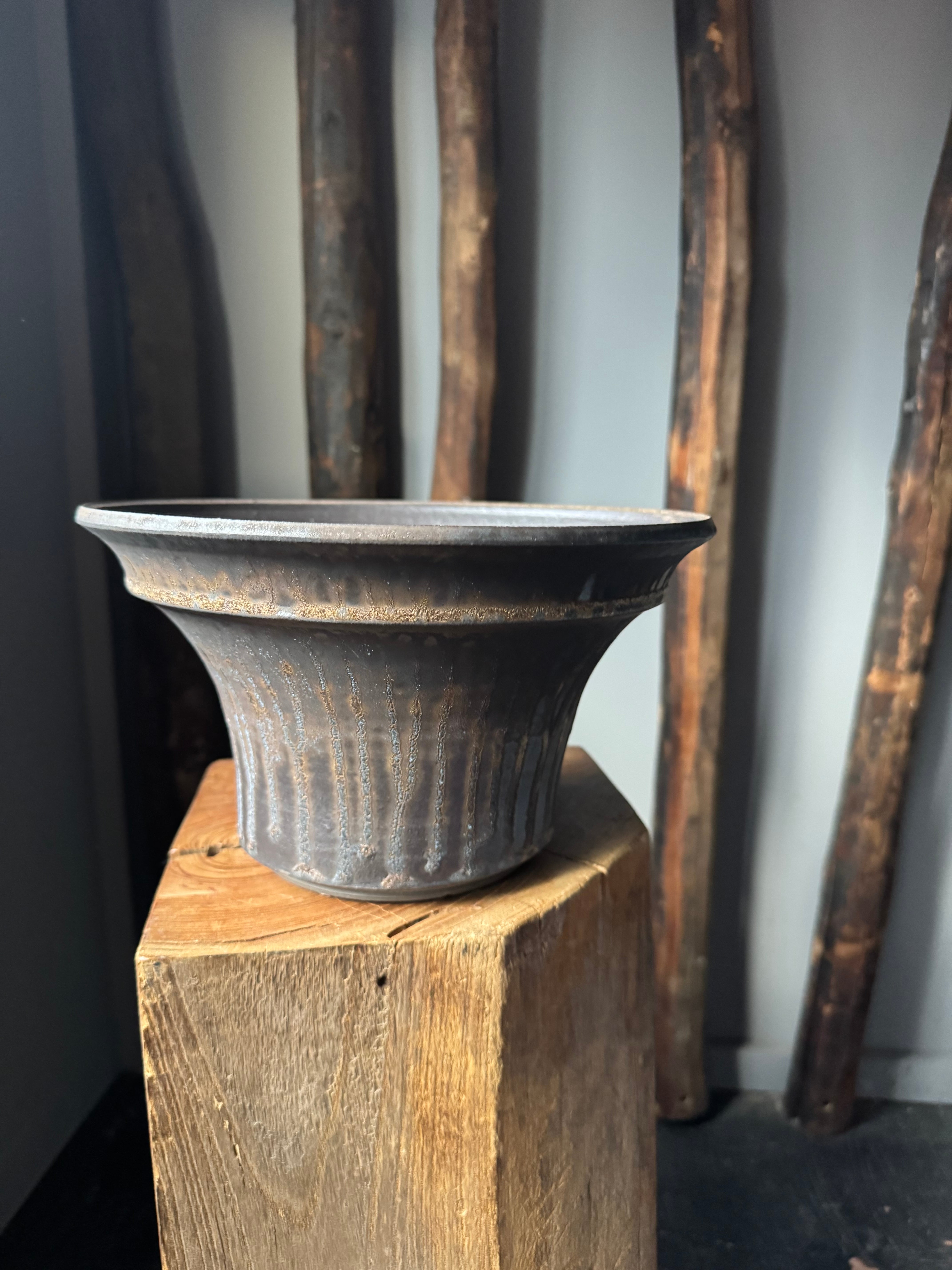 新着】deracinefactory 閑野淳氏 大鉢【高さ14cm 横幅24cm】最高の陶器
