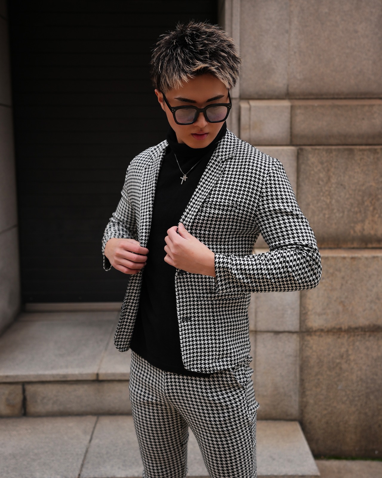 千鳥柄 RELAX SLIM JACKET【BEL24-020】