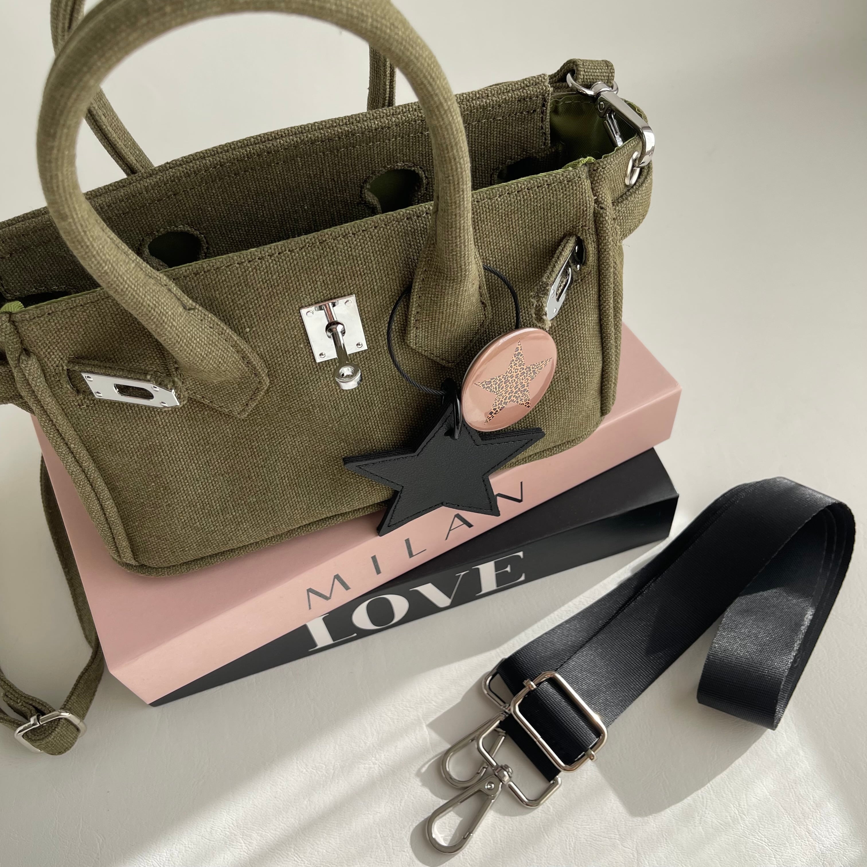 KANAGU army mini BAG / チャームが選べる&ブラックショルダー付