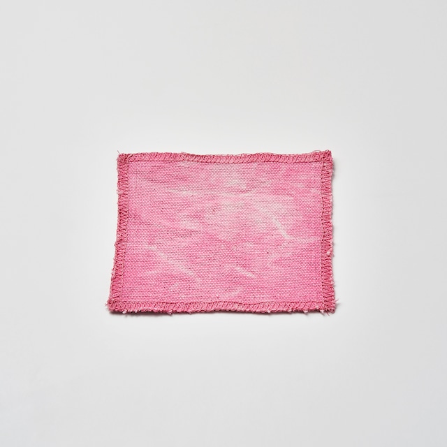 帆布で作ったコースター（ピンク）　10cm×10cm