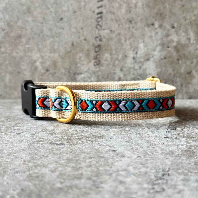 首輪 Tribal orange×blue 2cm幅