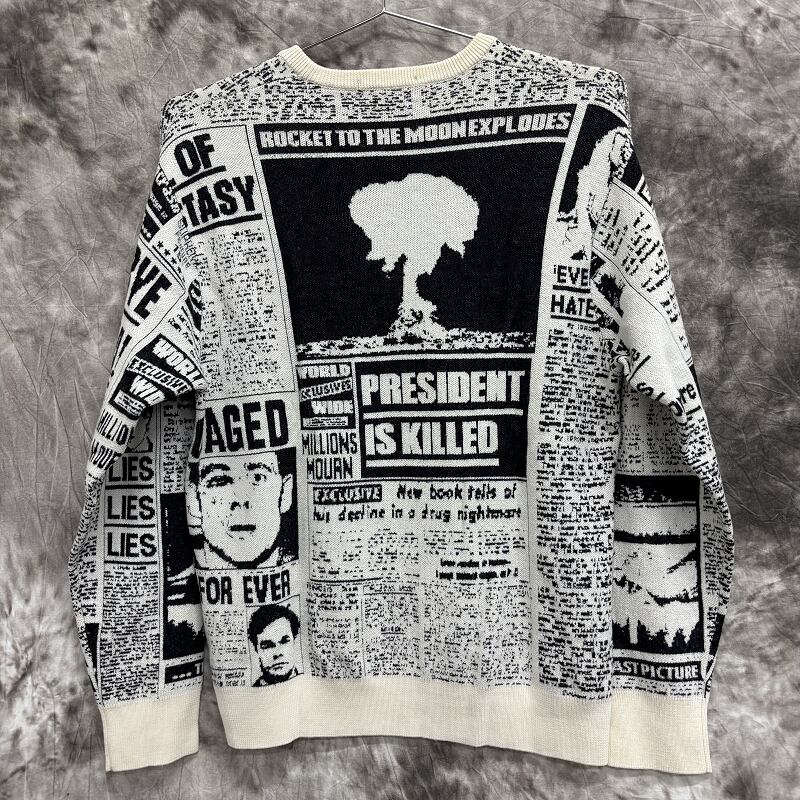 Supreme/シュプリーム【18AW】Newsprint Sweater/ニュースプリント  