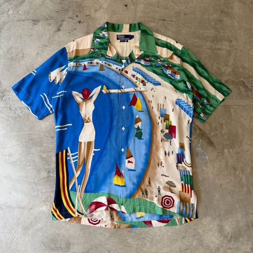 “Size S”Polo Ralph Lauren "RIVIERA" Rayon Shirt
