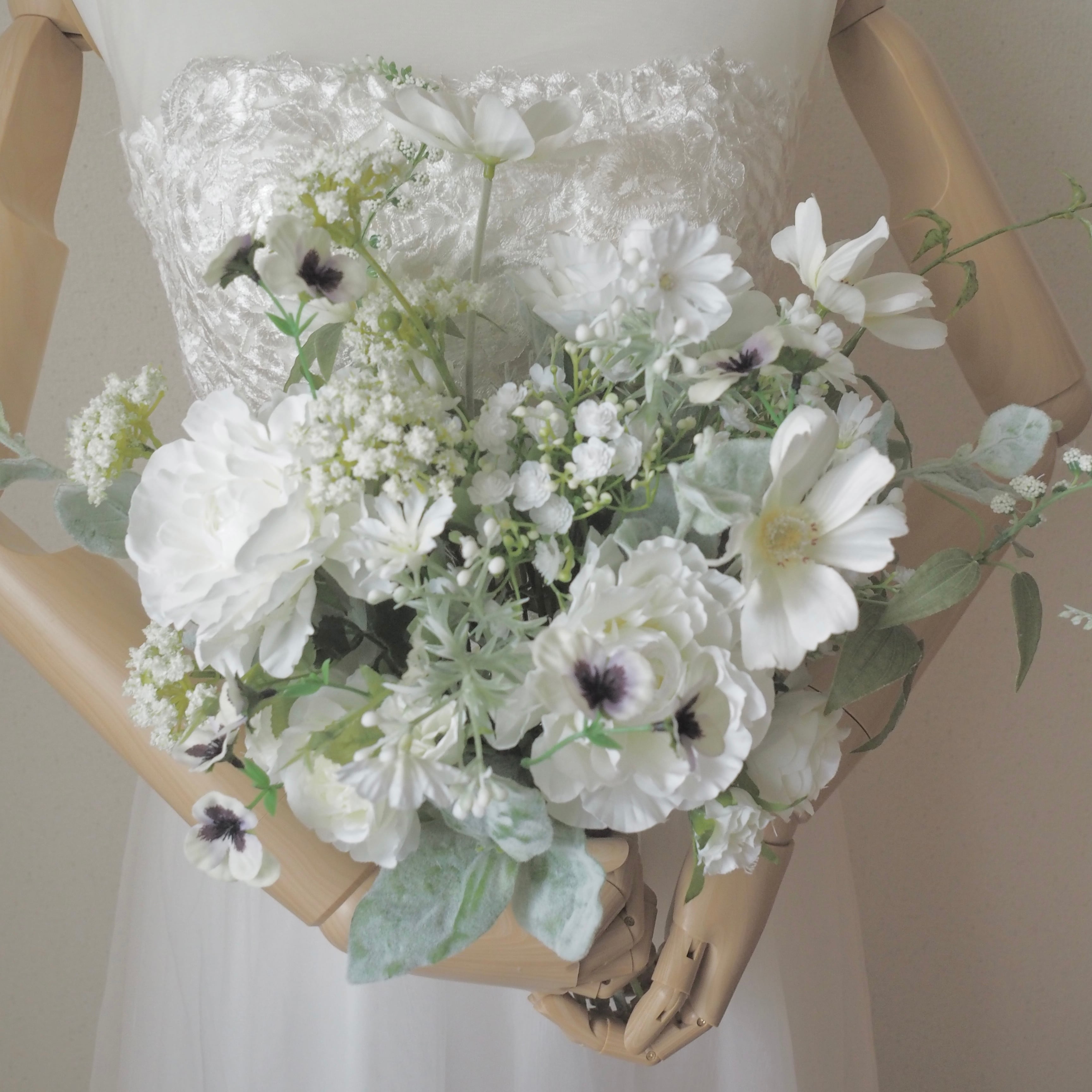 完成品ドライフラワー風blue bouquet＊°】 ウェディングブーケ