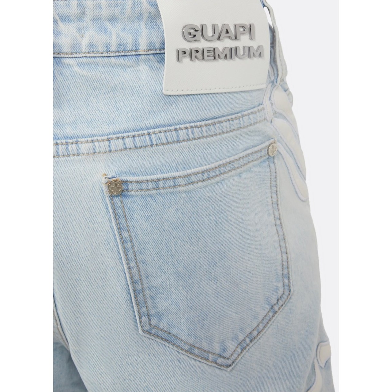 GUAPI /aqua blue hell dragger flared denim