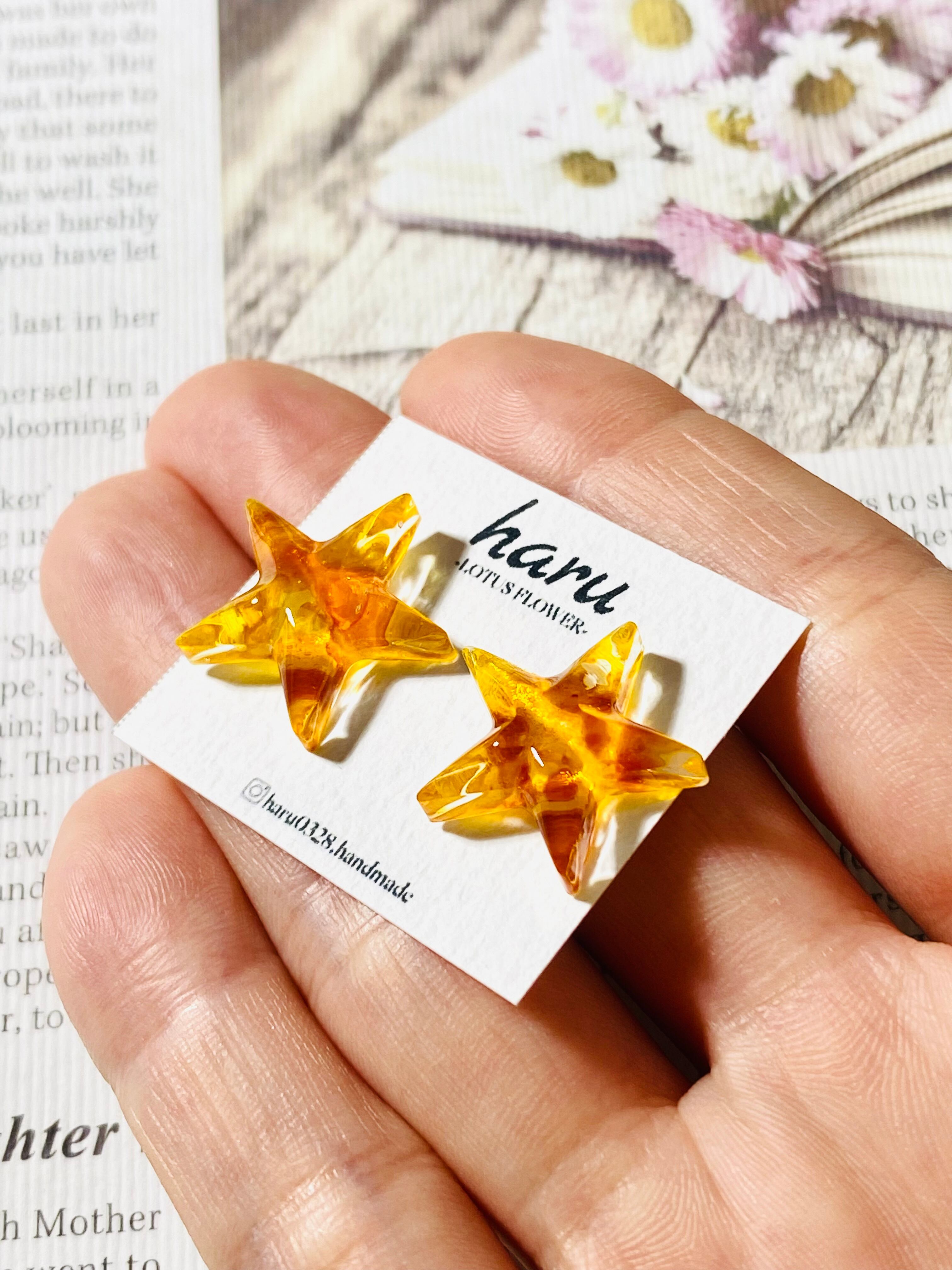 アルコールインクアート ピアスorイヤリング レジン