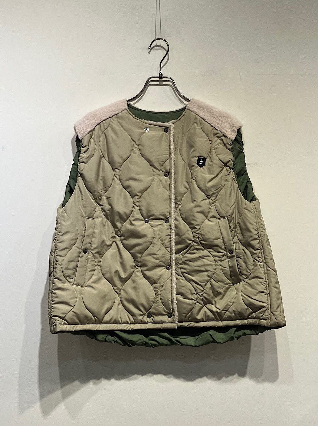 BLANC basque キルティング×ボアショートベスト