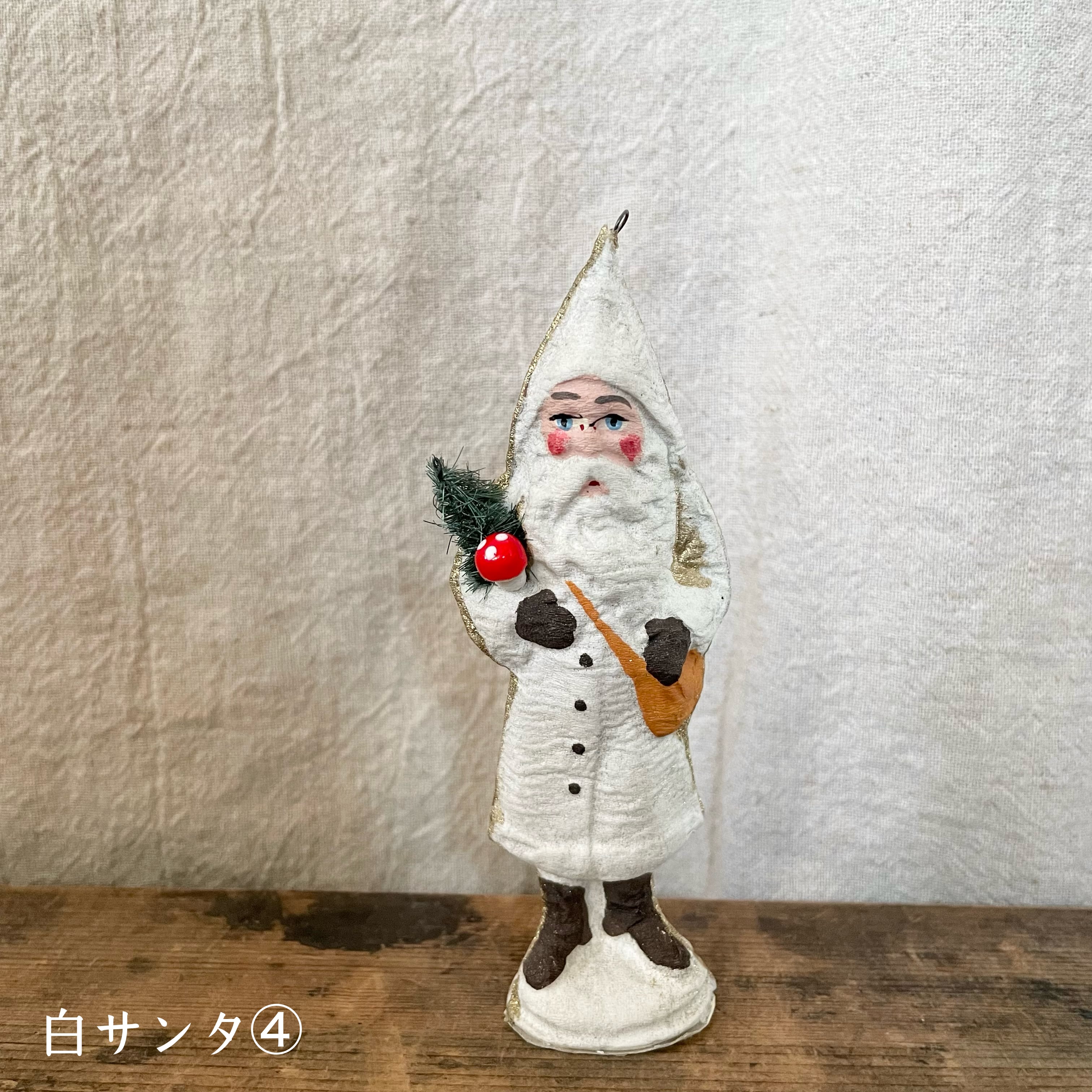 パピエマシェの大きめの白いサンタクロース | tsuitachi craft&brocante