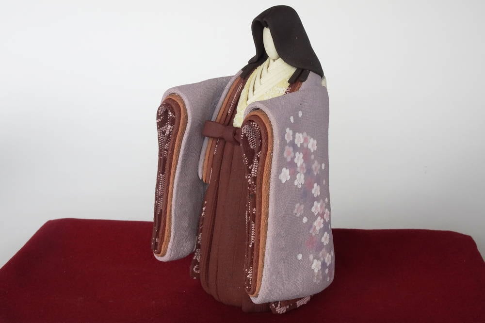 ひな人形(大) 立雛 陶雛 澤りか作 (女雛 藤/男雛 黒)お雛様