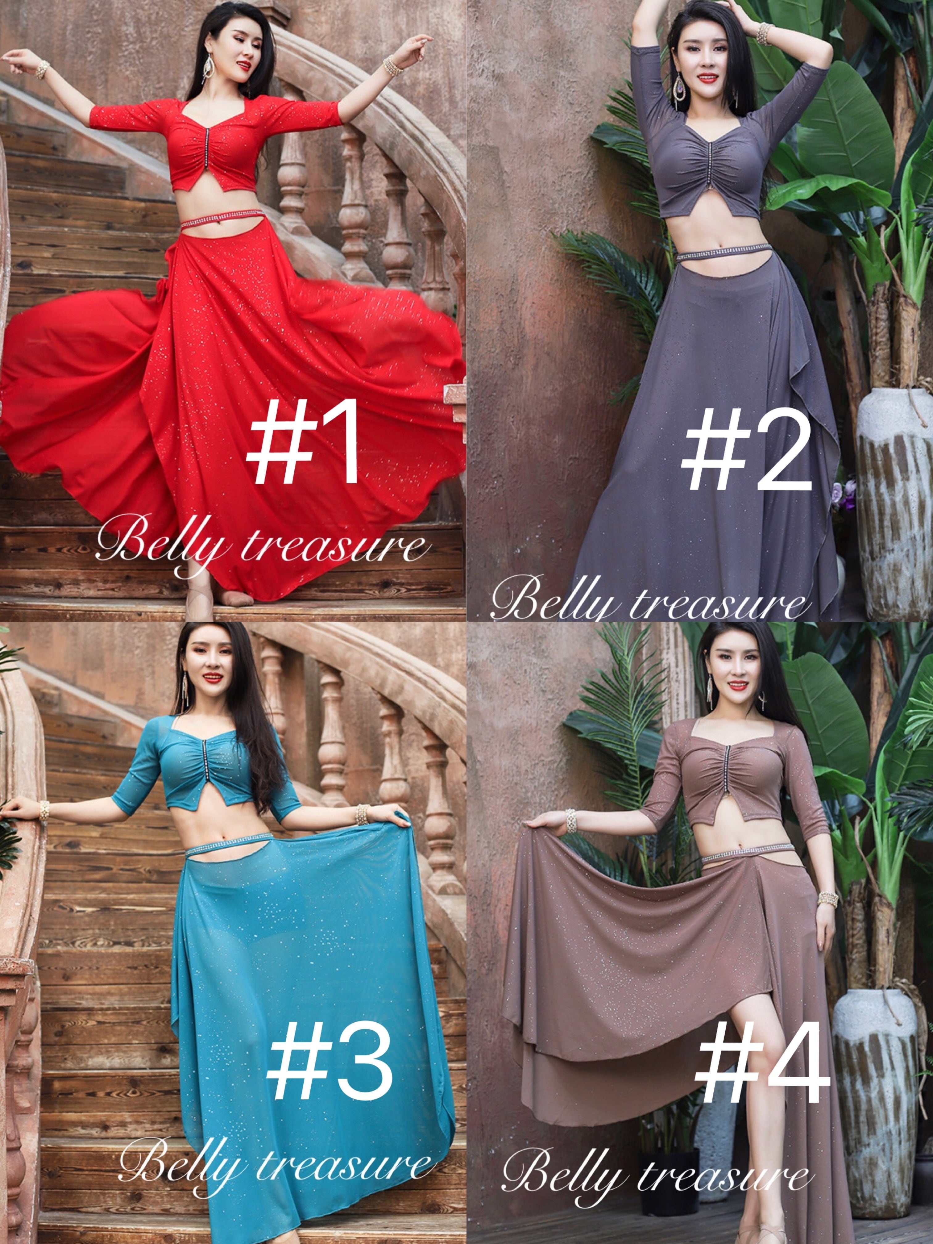 ベリーダンス レッスンウェア 4カラー MDW SW171 202103