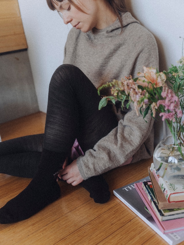 Ultra fine merinowool leggings col.chernozem