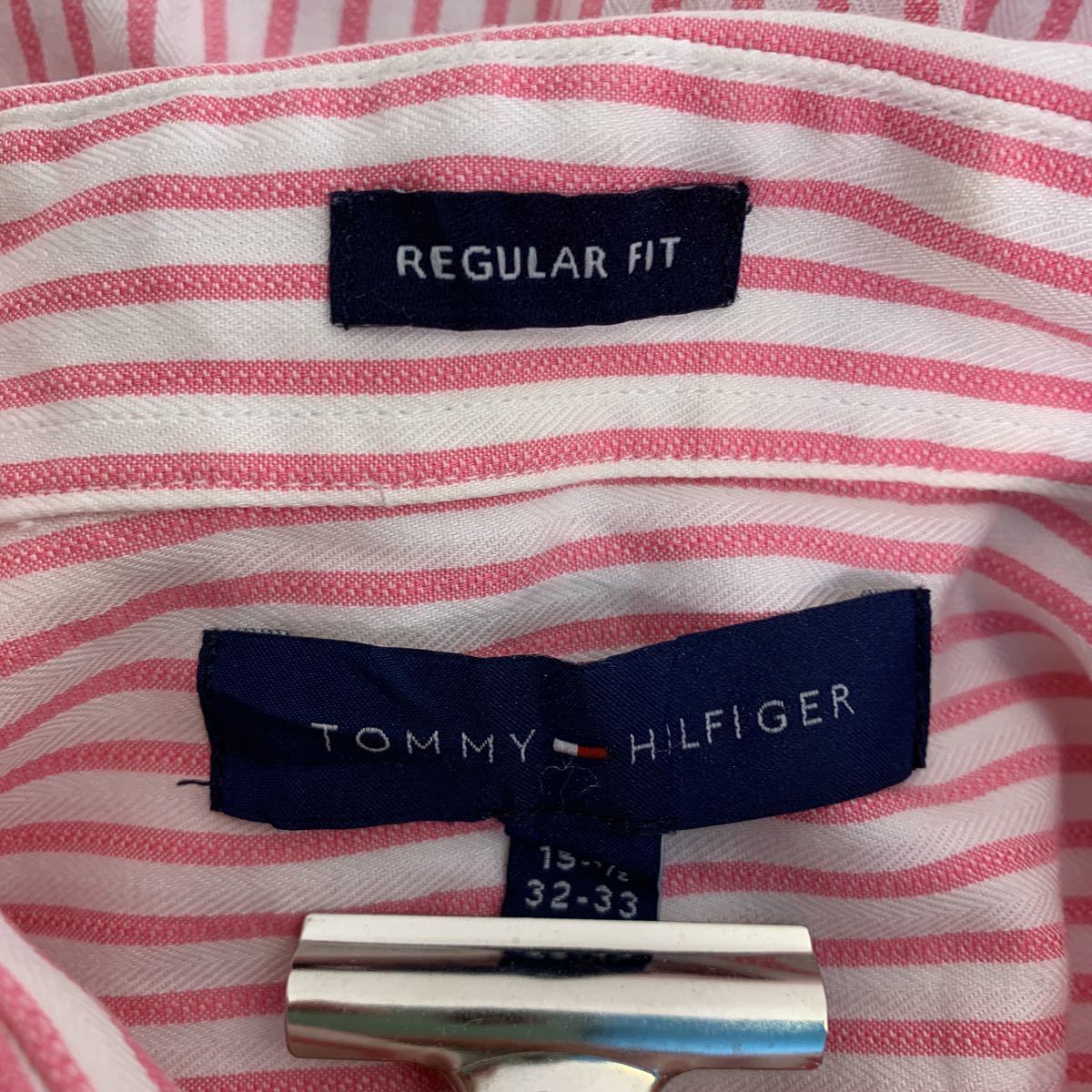 TOMMY HILFIGER 長袖 ストライプシャツ サイズ表記 15 1/2 32-33