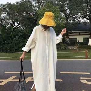 リネンブレンド シャツワンピース  ASF-212010-1049