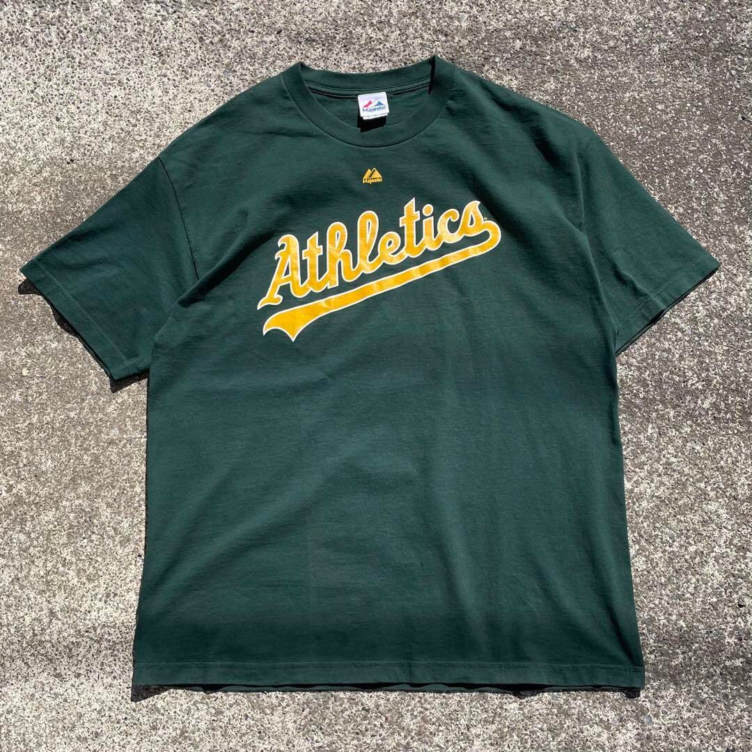 【XLサイズ】00's OAKLAND ATHLETICS メキシコ製 Majestic 古着 Tシャツ
