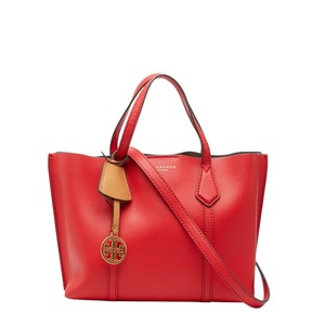 トリーバーチ ロゴ ハンドバッグ ショルダーバッグ 2WAY レッド レザー レディース Tory Burch 【中古】