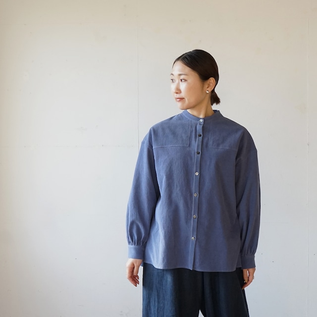 【受注生産】東炊きコーデュロイヨークシャツ［アンティークブルー］