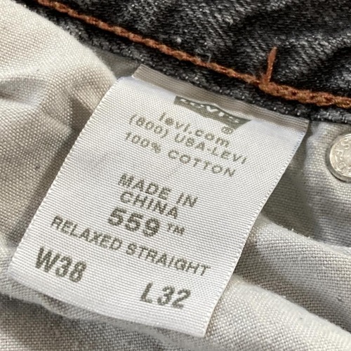 【W38 L32】 usa levi's 先染ブラック リーバイス 559 詳細写真6