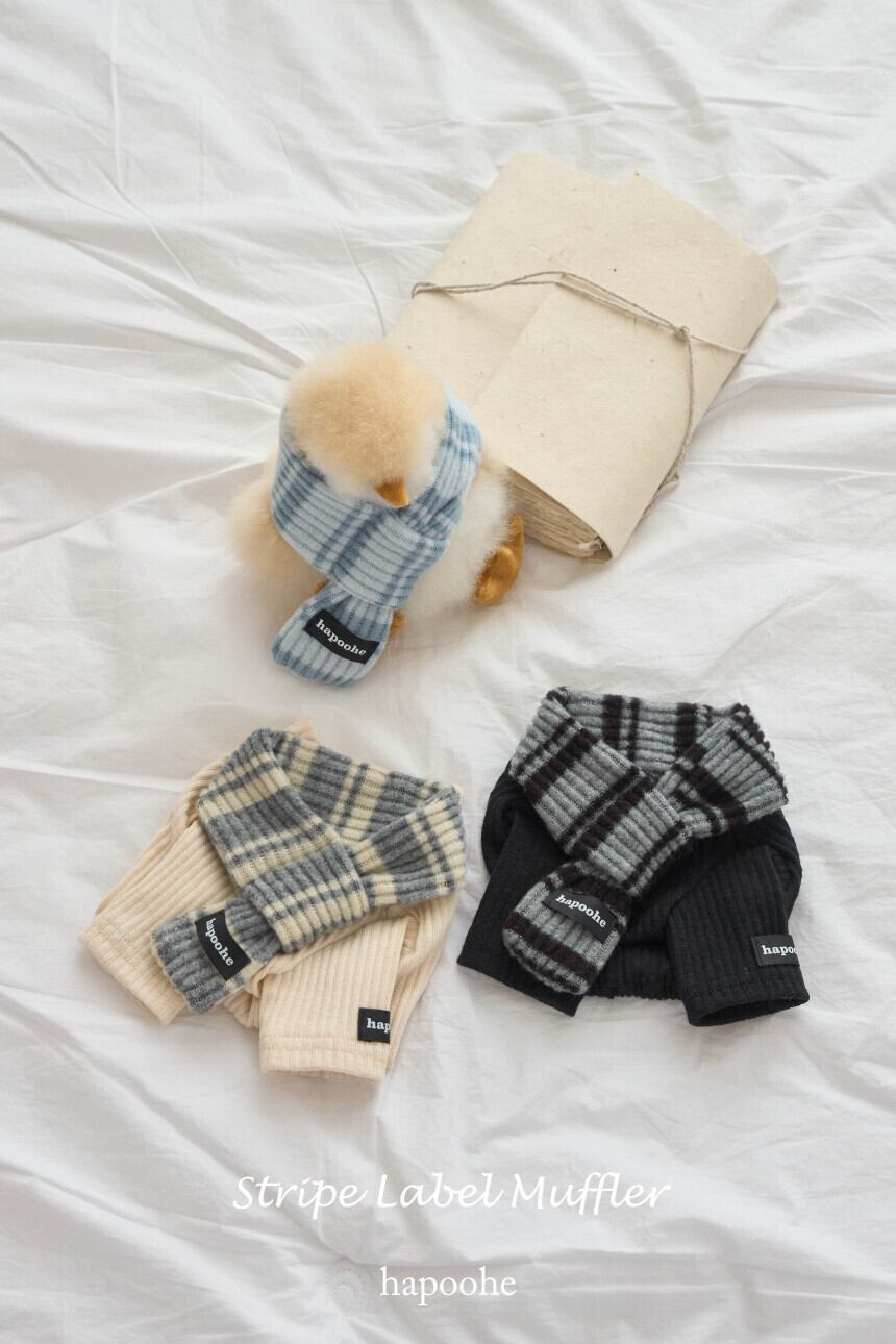 即納] Stripe Label Muffler (soda) | pupuon