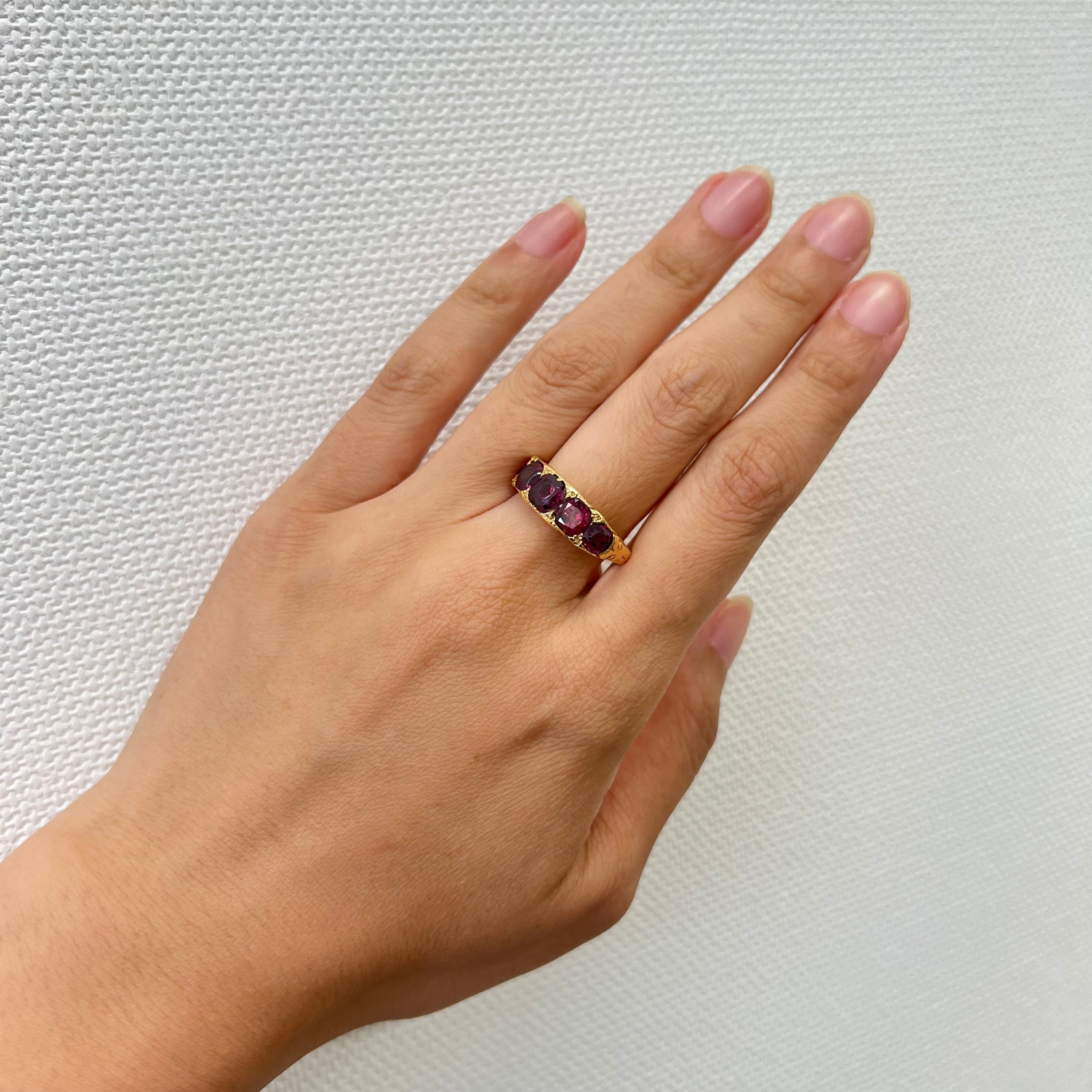 K18 ガーネットリング　指輪　アンティークデザイン　刻印有り　ヴィンテージ 楽天市場】アンティークジュエリー リング ヴィクトリアン 18金