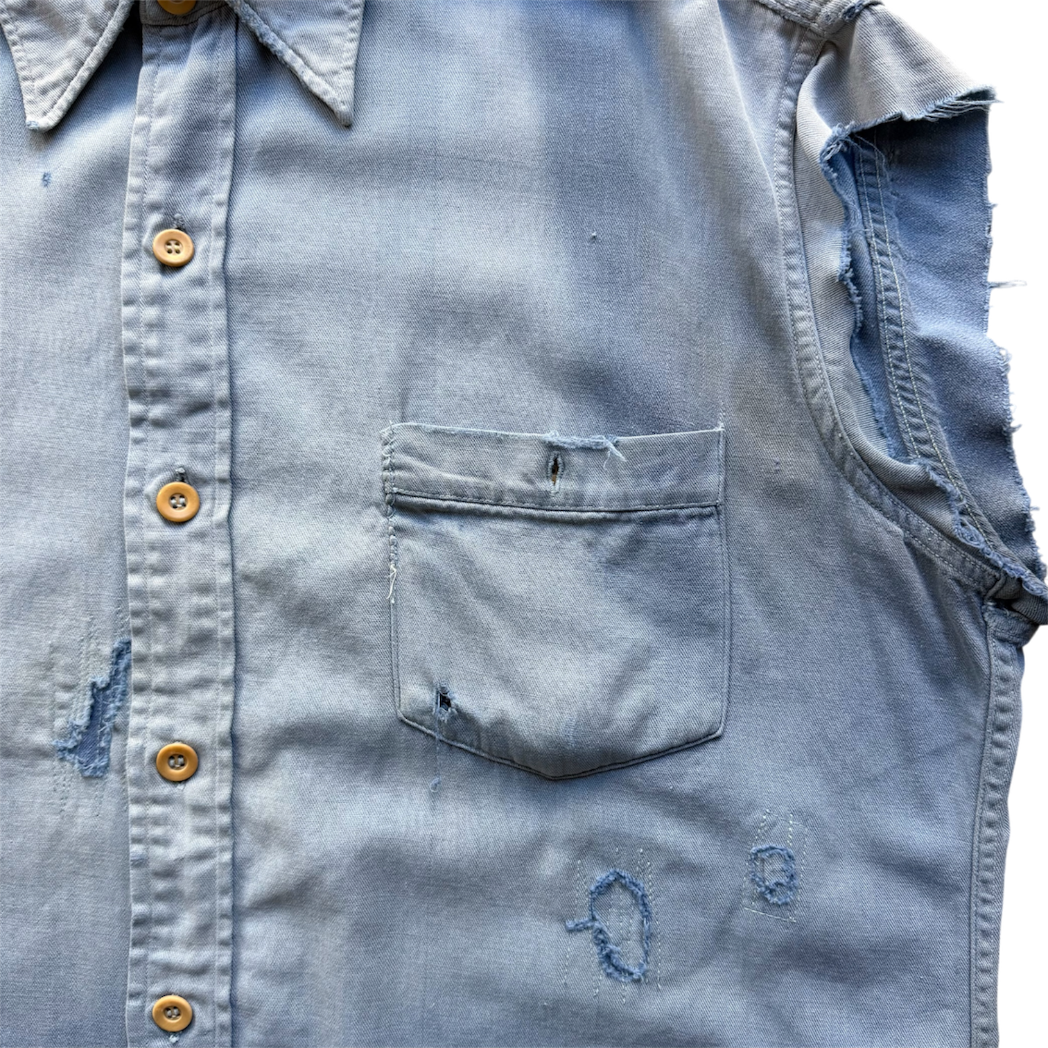 Cut-Off Sleeveless Shirt