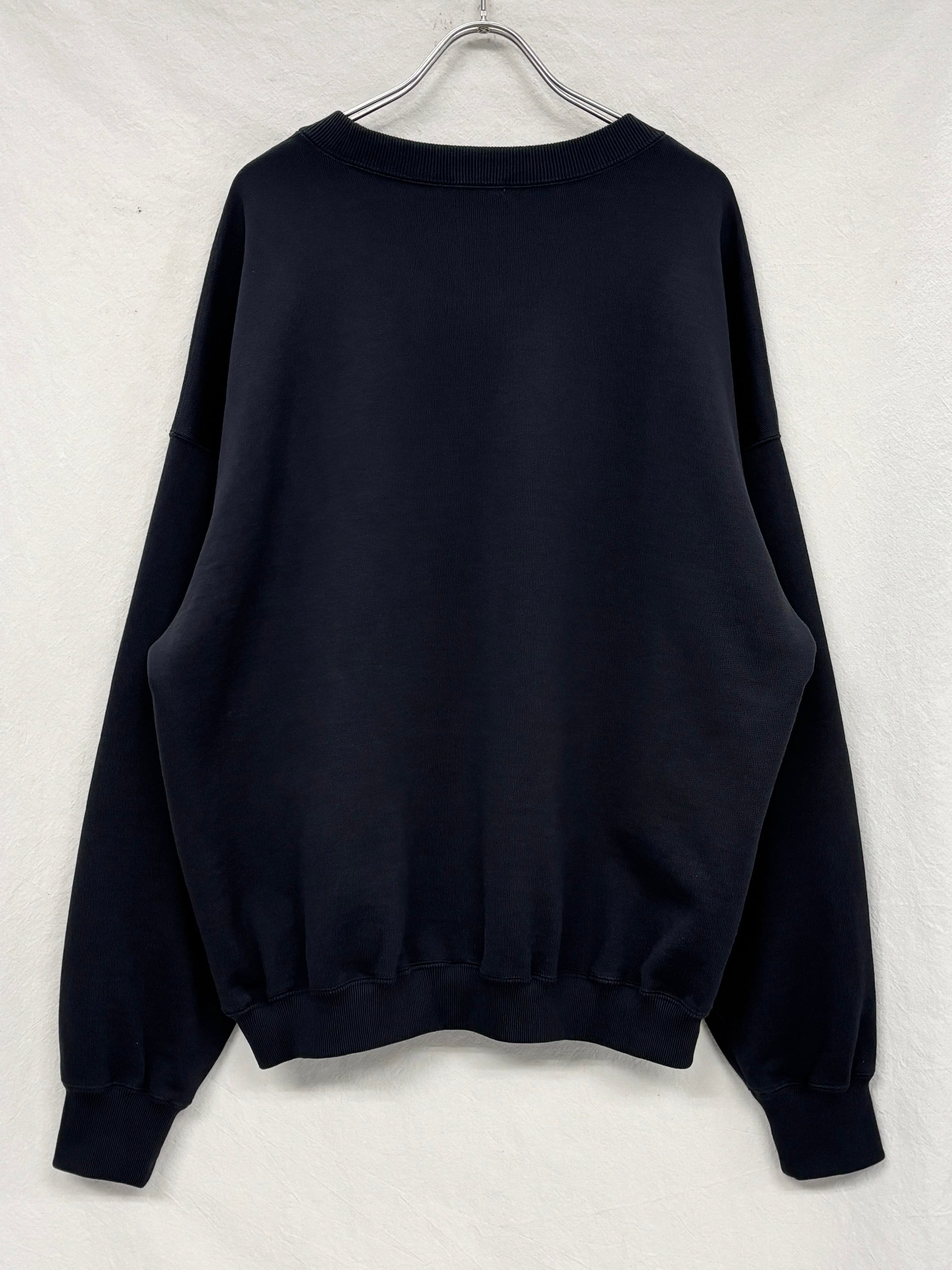 awasa / supima aging cotton crew neck sweatshirt (BLACK) | THE