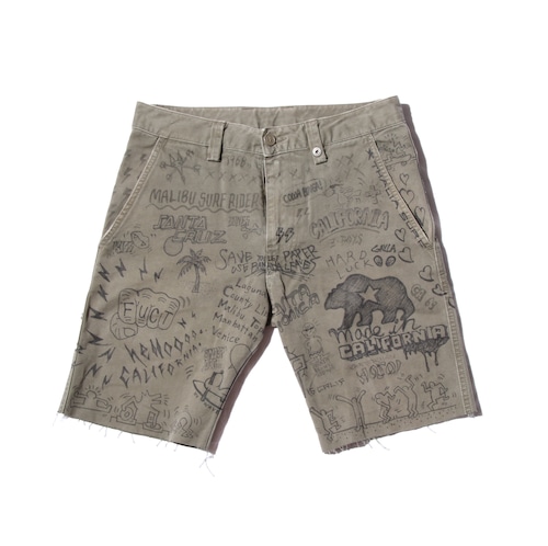 90sVintage WestCoastSkateBoardGraffitiCutOffShortPants