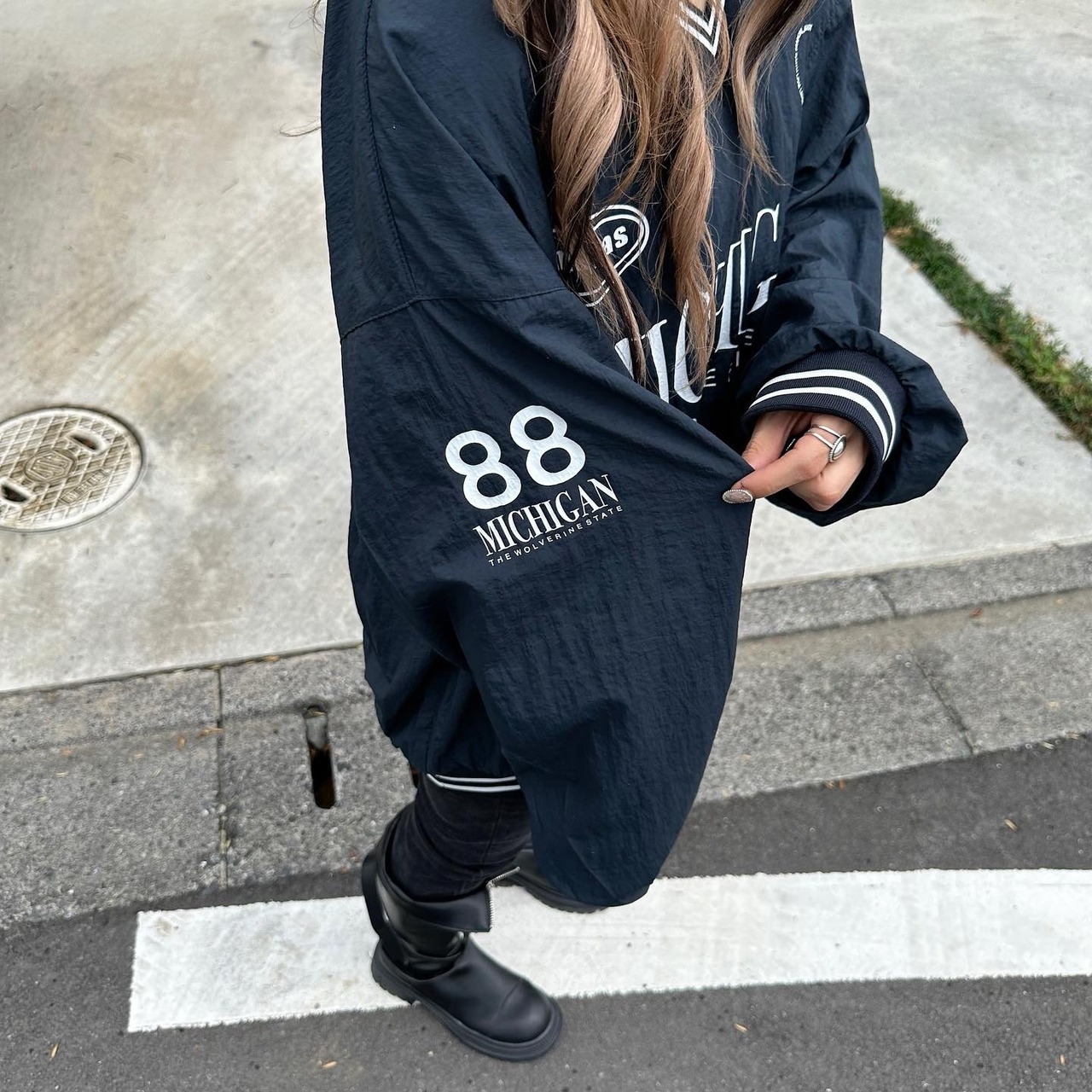 Design ナイロンビッグプルオーバー PO／Navy