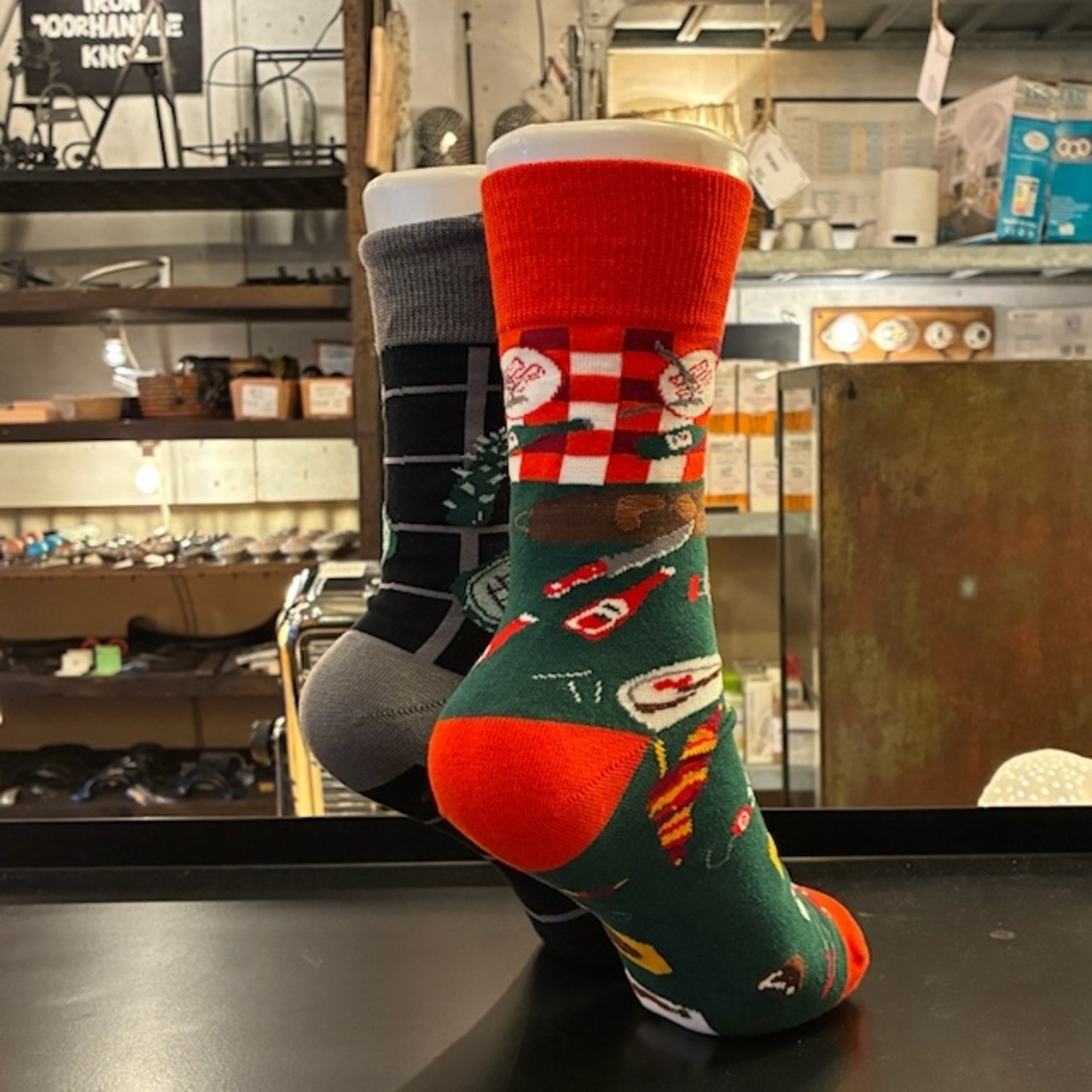 TOPANGA SOCKS Lady's Asymmetry Socks BBQ アシンメトリーソックス バーベキュー 靴下 レディース クルーソックス