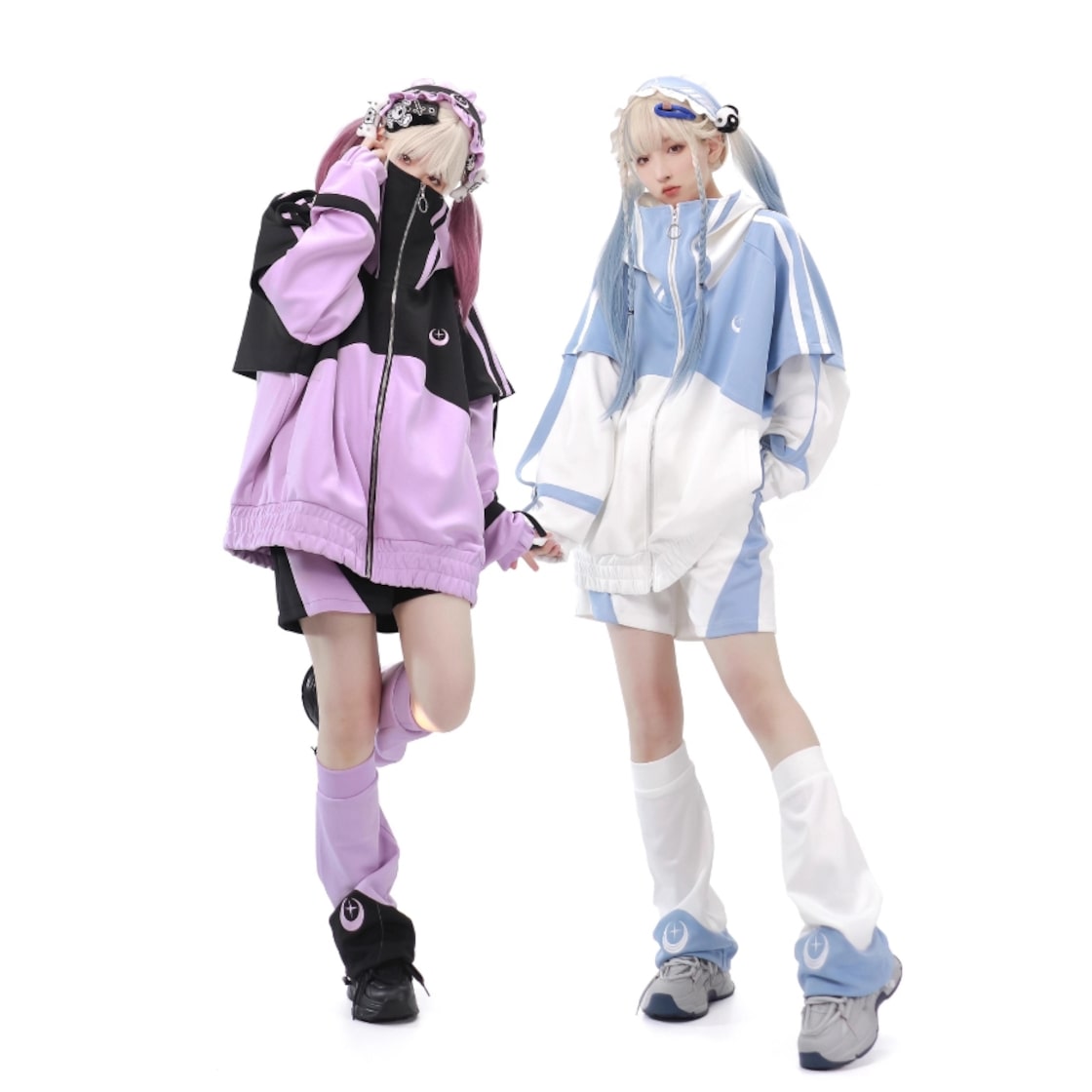 フリルジャージセット★天使界隈　ロリータ★地雷系　量産型♪ ☆超人気☆ セットアップ 天使界隈 パステルブルー ジャージ