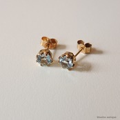 ヴィンテージジュエリー 9ctゴールド 天然トパーズ ピアス(ソーティングメモ付)